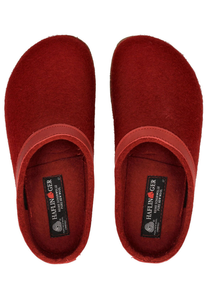 Haflinger Hausschuhe Filz Rubinrot