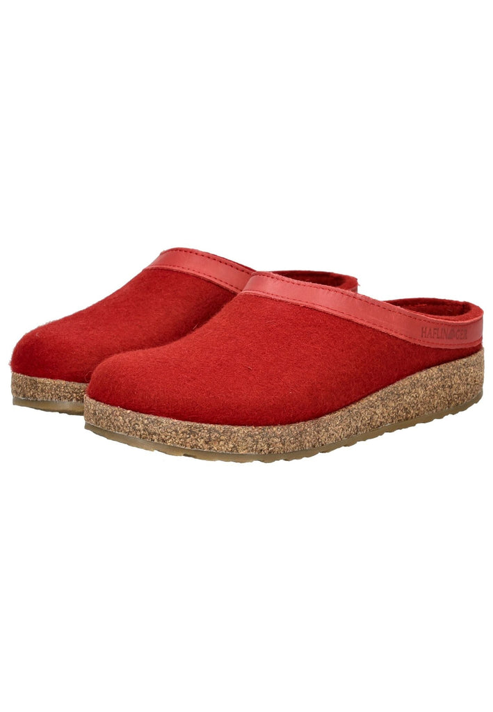 Haflinger Hausschuhe Filz Rubinrot