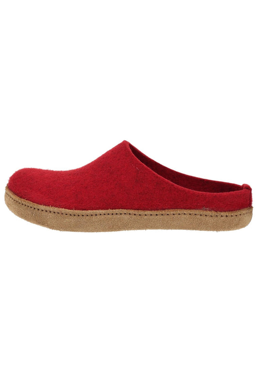 Haflinger Hausschuhe Filz Rubinrot