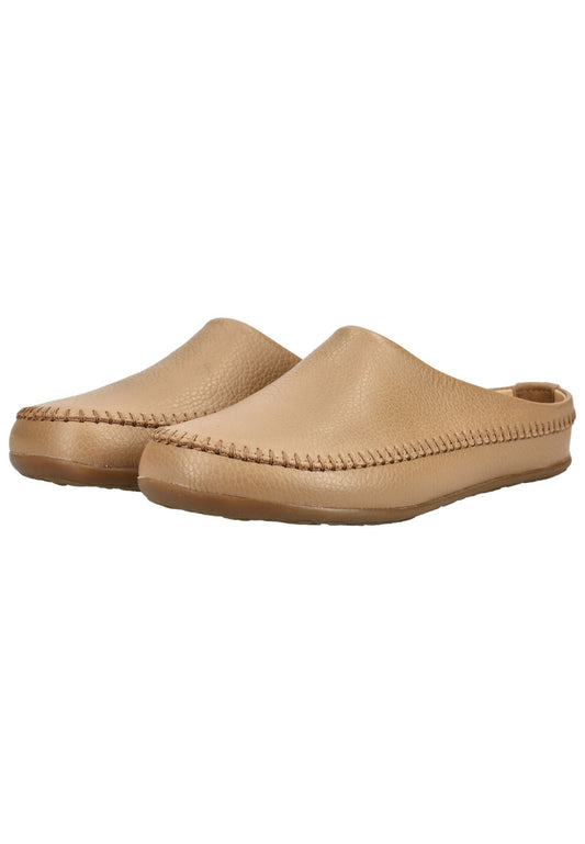 Haflinger Hausschuhe Leder Camel
