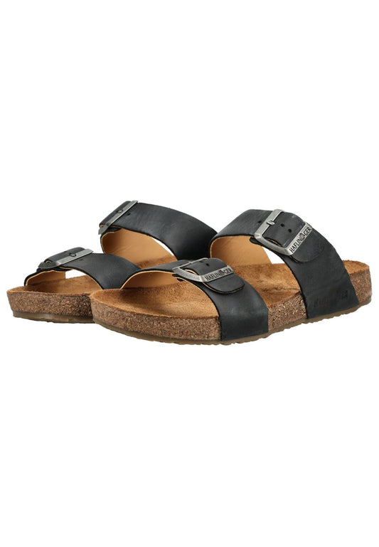 Haflinger Hausschuhe Leder Schwarz