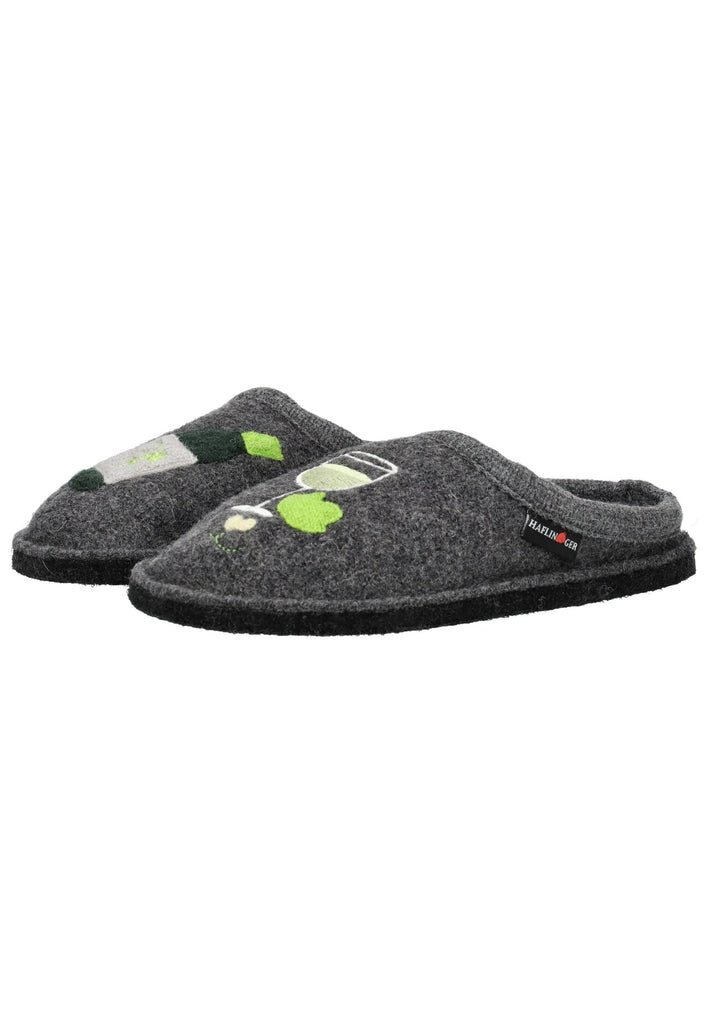 Haflinger Hausschuhe Wolle Anthrazit