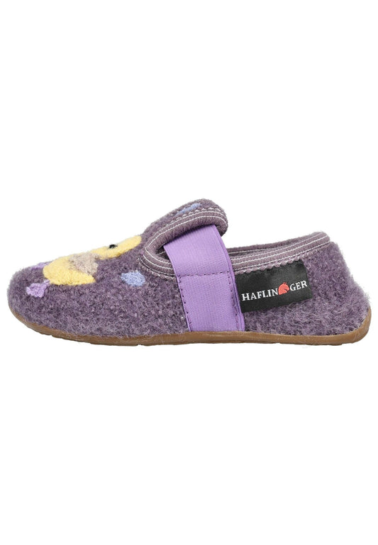 Haflinger Hausschuhe Wolle Aubergine