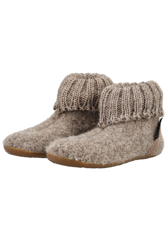 Haflinger Hausschuhe Wolle Beige