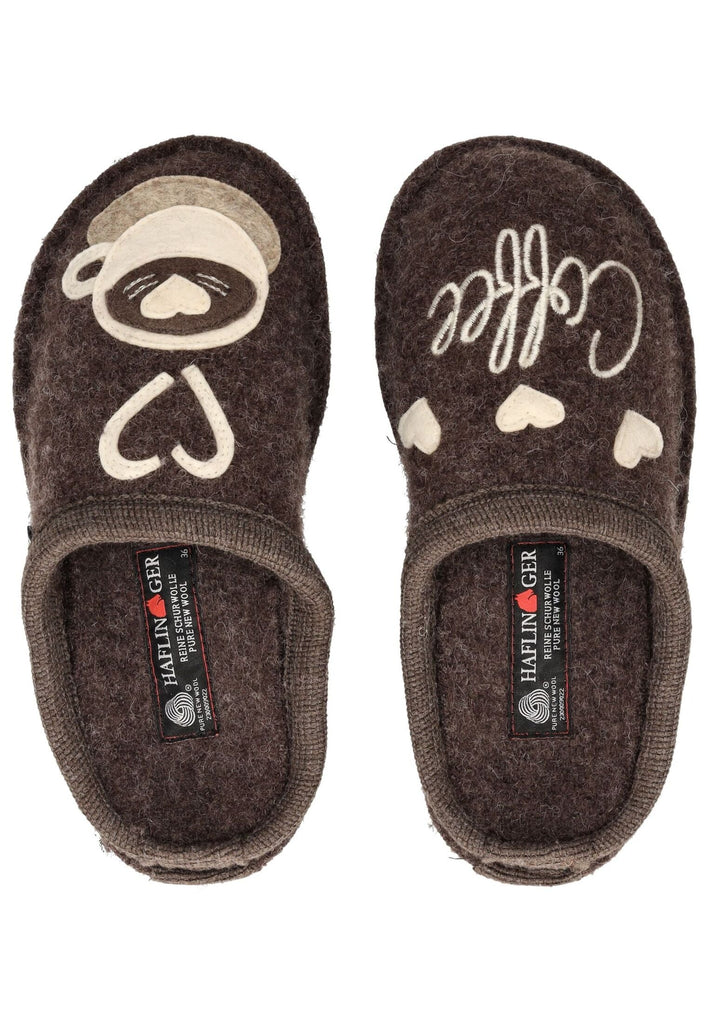 Haflinger Hausschuhe Wolle Braun