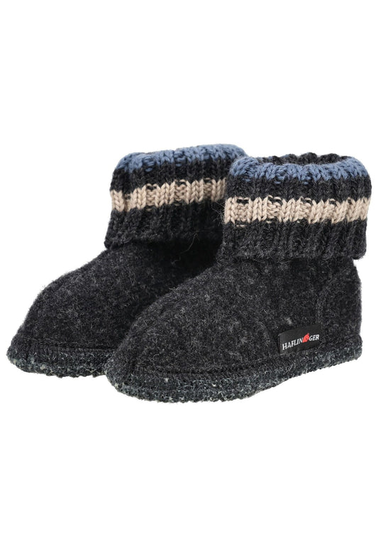 Haflinger Hausschuhe Wolle Graphit