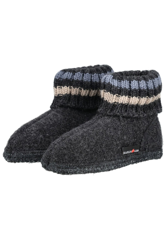 Haflinger Hausschuhe Wolle Graphit