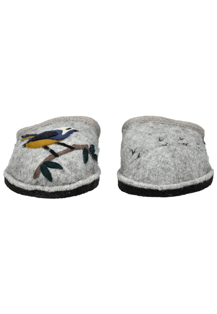 Haflinger Hausschuhe Wolle Grau