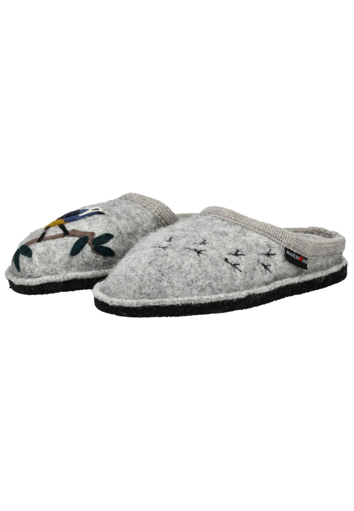 Haflinger Hausschuhe Wolle Grau