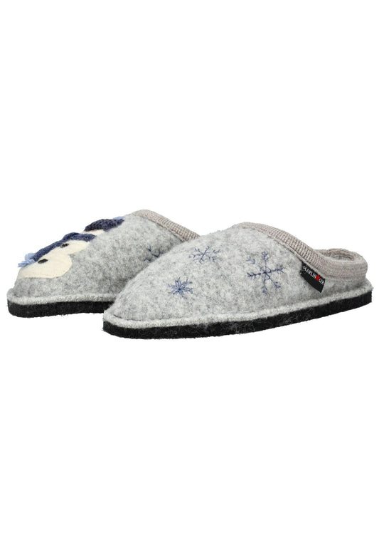 Haflinger Hausschuhe Wolle Grau Warmfutter