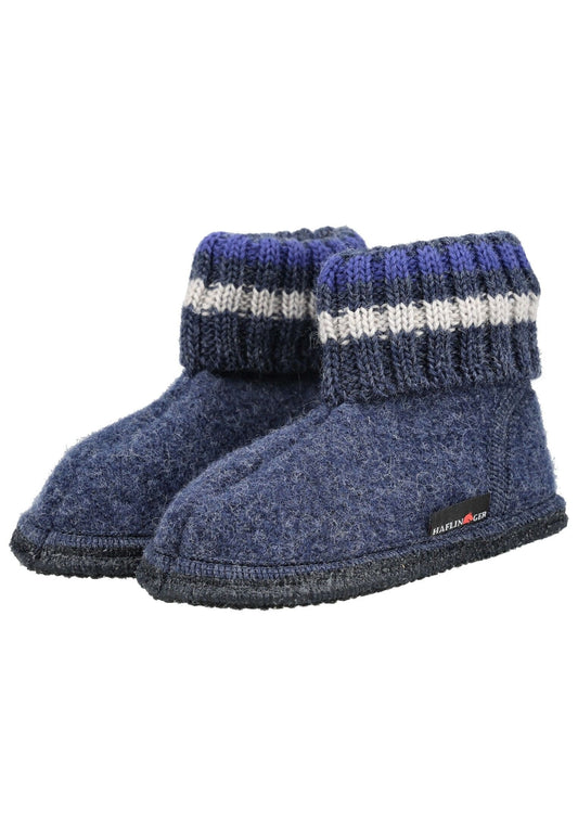 Haflinger Hausschuhe Wolle Jeans