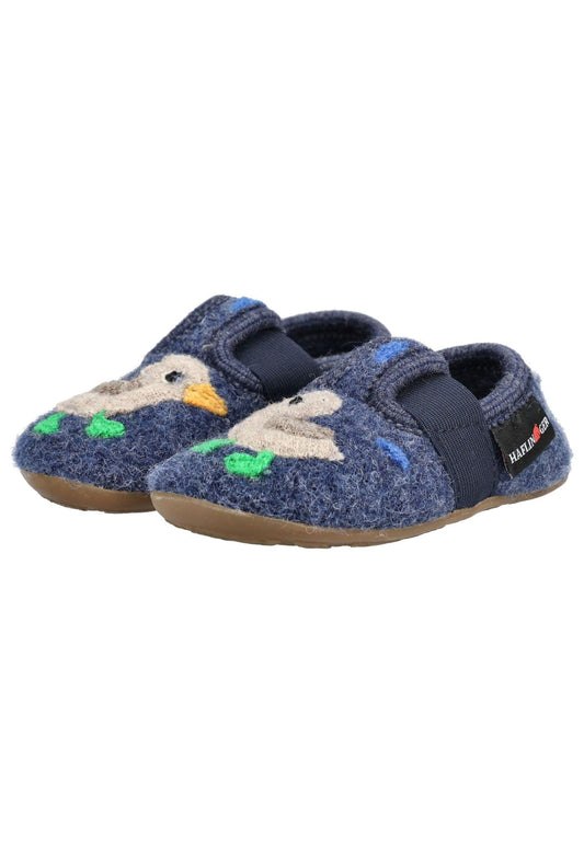 Haflinger Hausschuhe Wolle Jeans