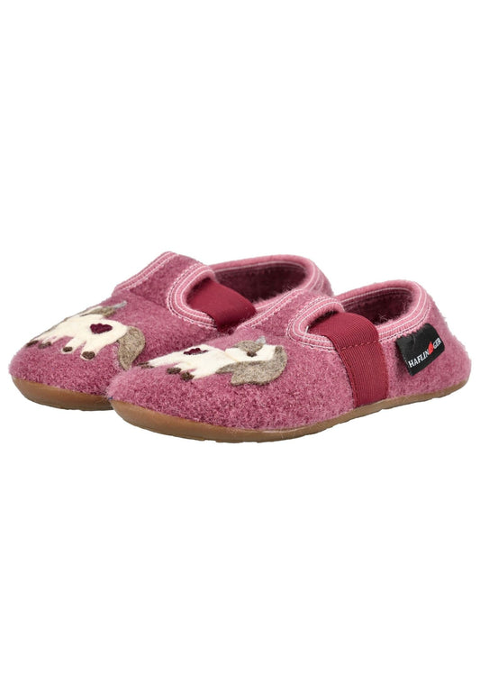 Haflinger Hausschuhe Wolle Rose