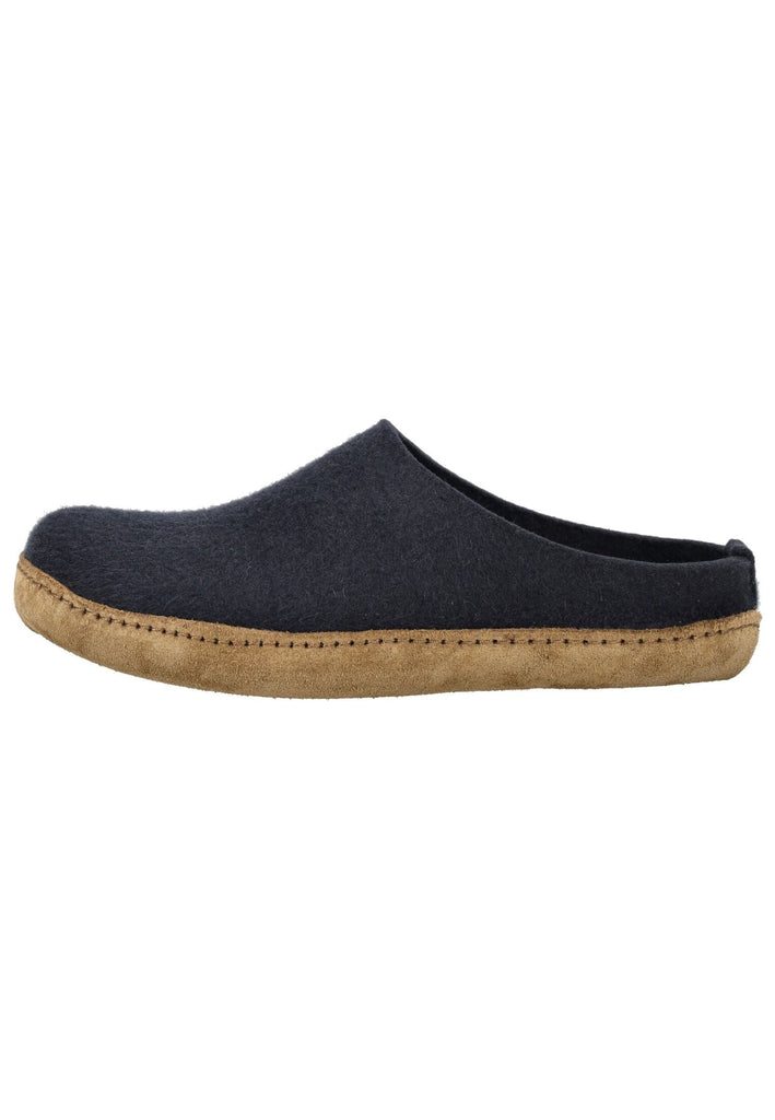 Pantoletten Haflinger Hausschuhe Filz Mittelblau