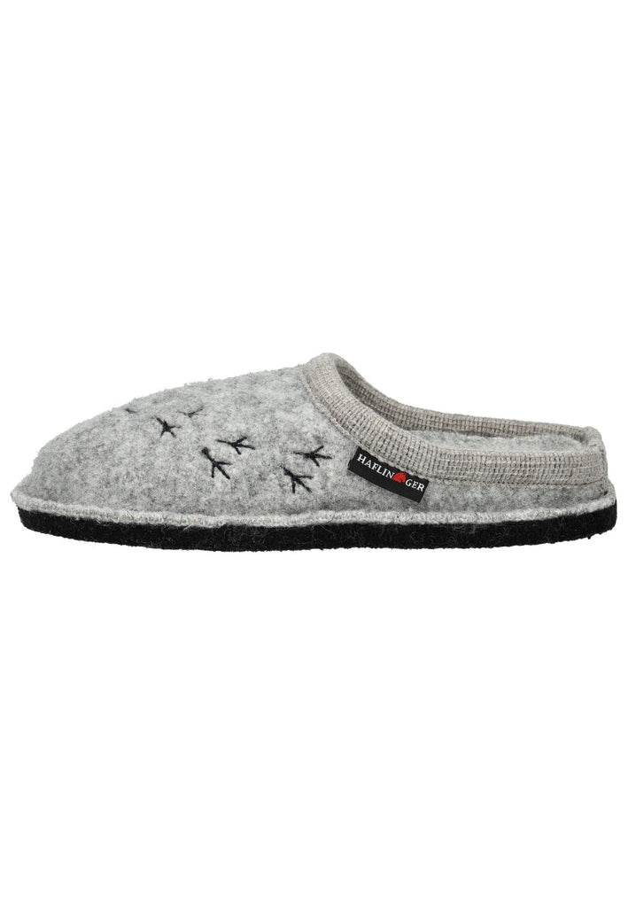 Pantoletten Haflinger Hausschuhe Wolle Grau