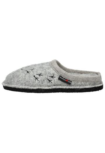 Pantoletten Haflinger Hausschuhe Wolle Grau