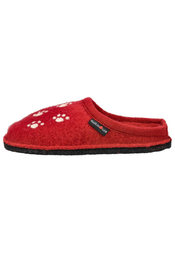Pantoletten Haflinger Hausschuhe Wolle Rot