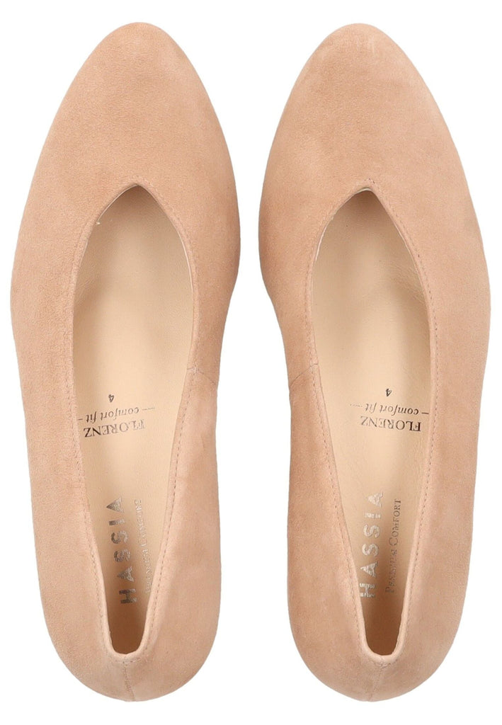 HASSIA Pumps Veloursleder Hellbraun
