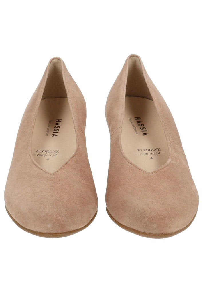 HASSIA Pumps Veloursleder Hellbraun