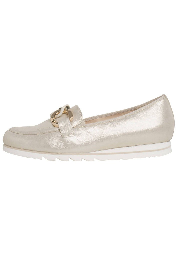 Slipper HASSIA Slipper Leder/Textil Platin