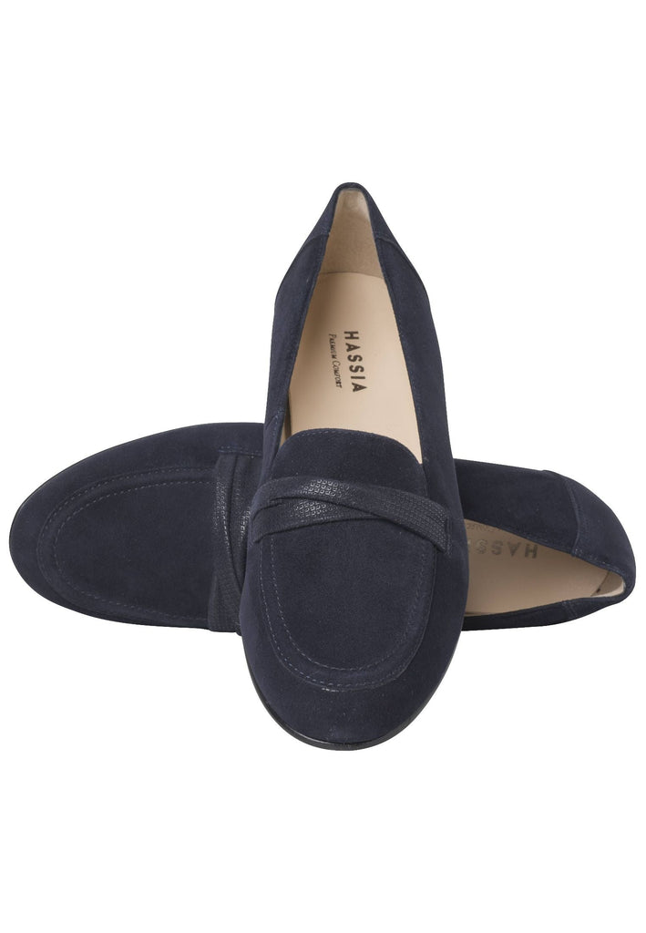 HASSIA Slipper Leder Dunkelblau