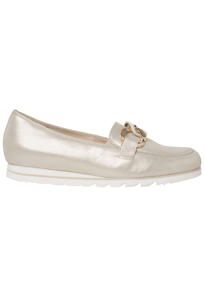 HASSIA Slipper Leder/Textil Platin