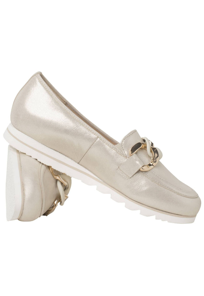 HASSIA Slipper Leder/Textil Platin