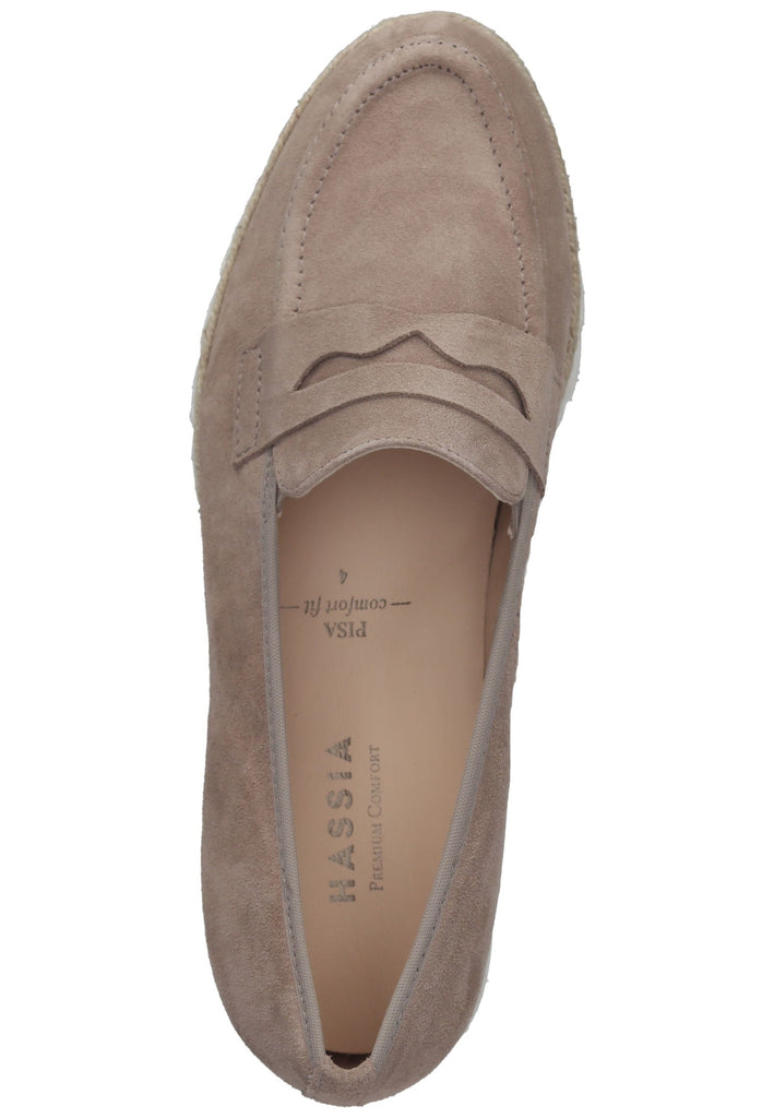 HASSIA Slipper Veloursleder Beige