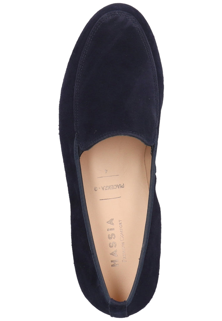 HASSIA Slipper Veloursleder Blau