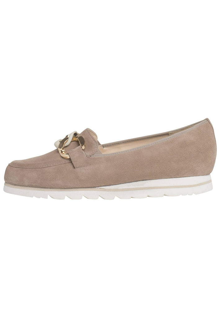 HASSIA Slipper Veloursleder Hellbraun