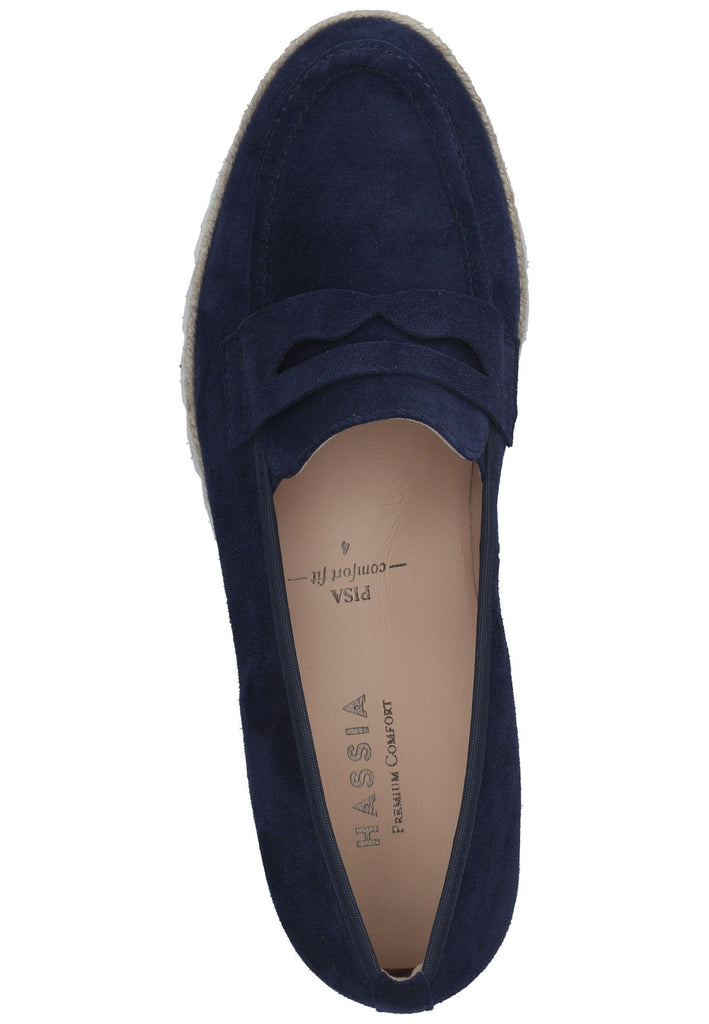 HASSIA Slipper Veloursleder Navy