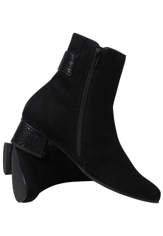 HASSIA Stiefelette Veloursleder Schwarz