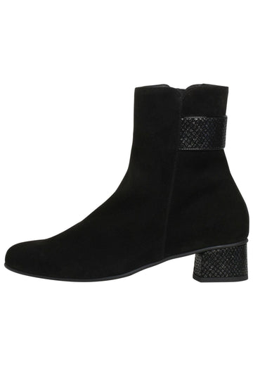 HASSIA Stiefelette Veloursleder Schwarz