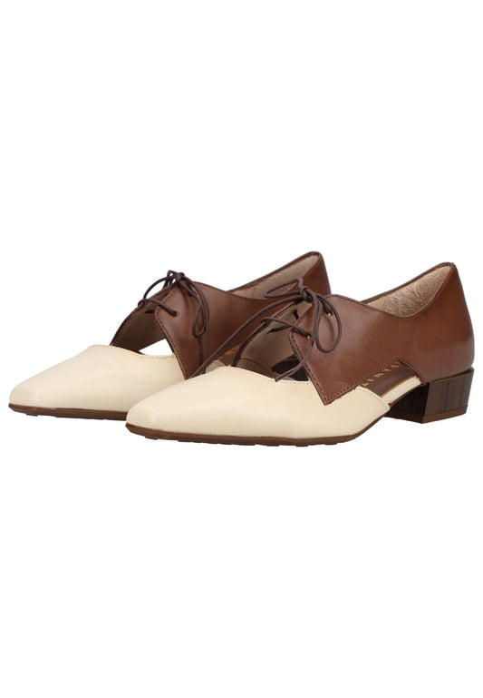 HISPANITAS Halbschuhe Leder Dunkelbraun/Beige
