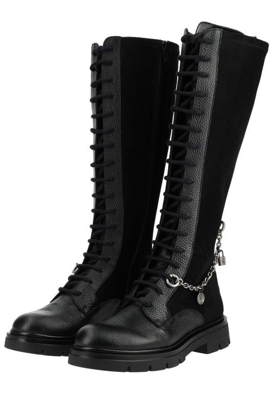 HISPANITAS Stiefel Leder/Textil Schwarz
