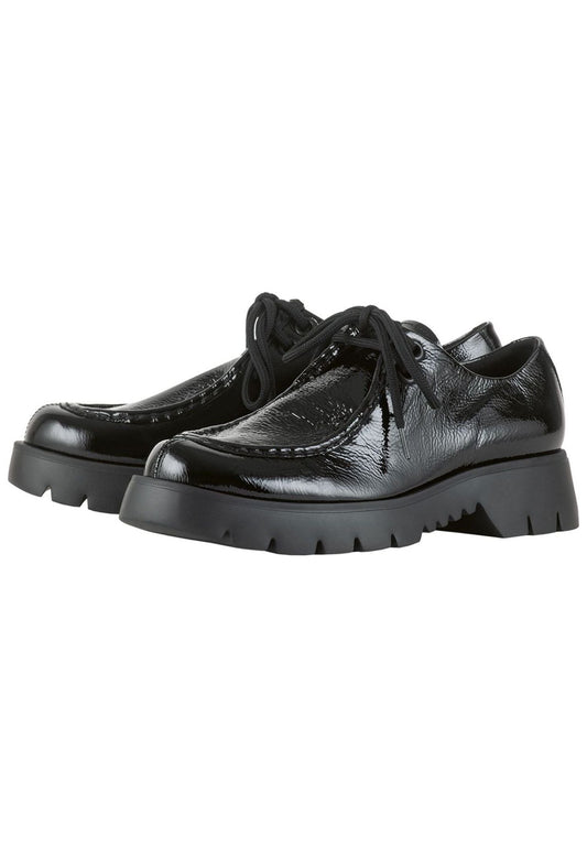 Högl Halbschuhe Leder Schwarz Lack