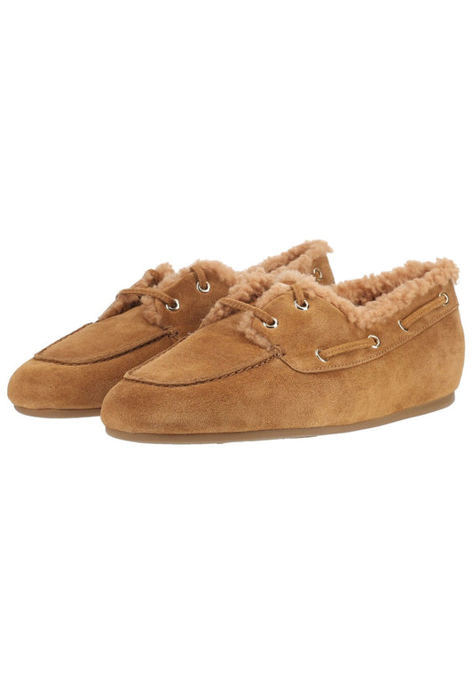 Högl Mokassin Veloursleder Camel Warmfutter