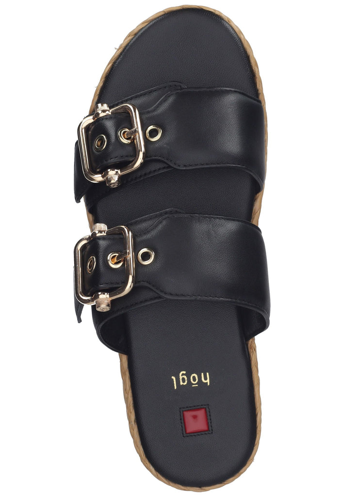 Högl Pantoletten Leder Schwarz