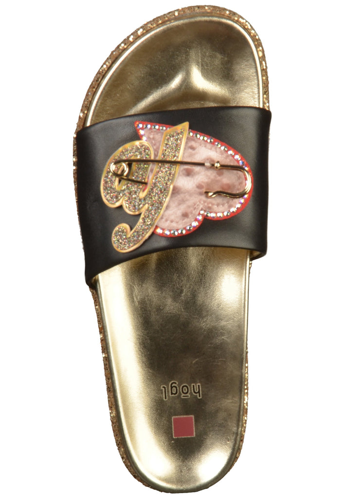 Högl Pantoletten Leder Schwarz