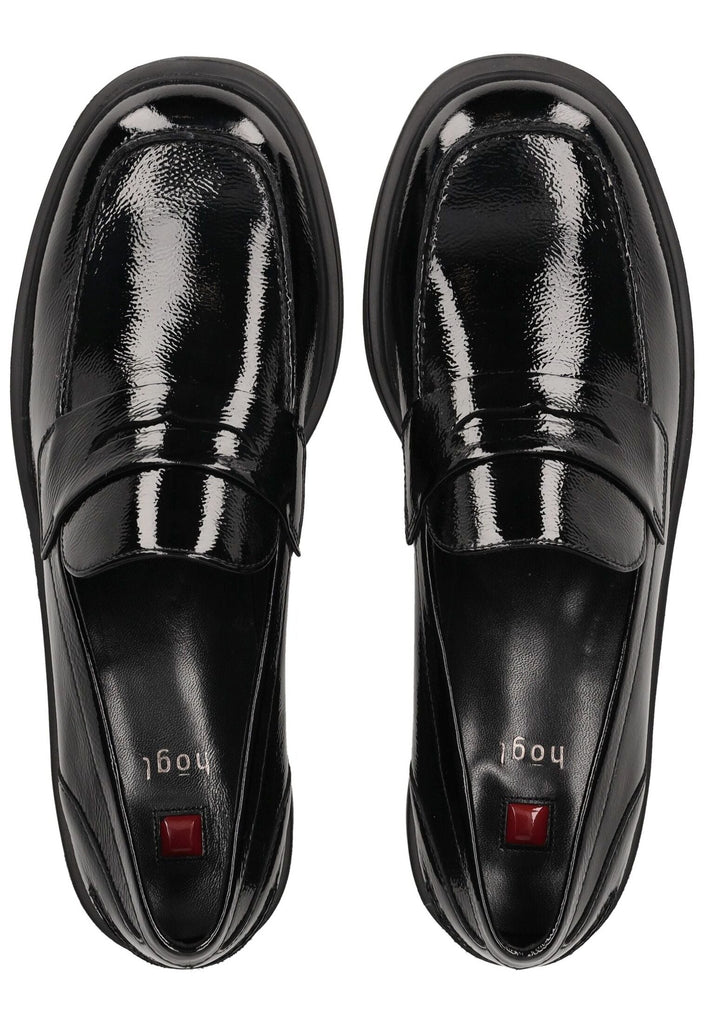 Högl Slipper Leder Schwarz Lack