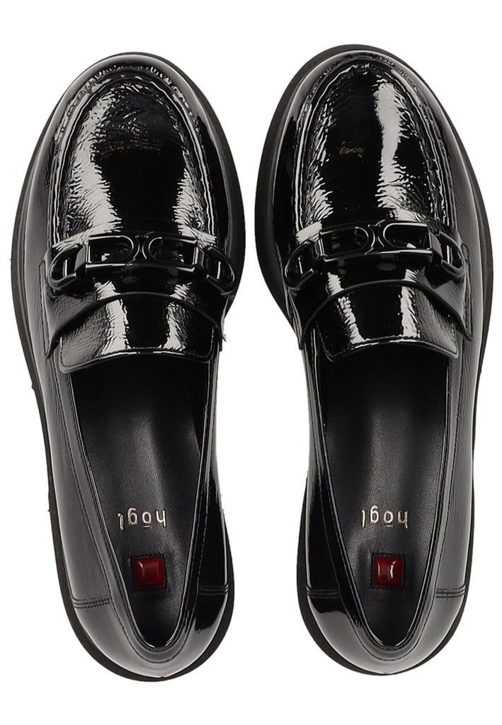 Högl Slipper Leder Schwarz Lack