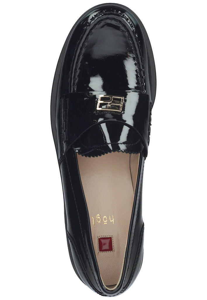 Högl Slipper Leder Schwarz Lack