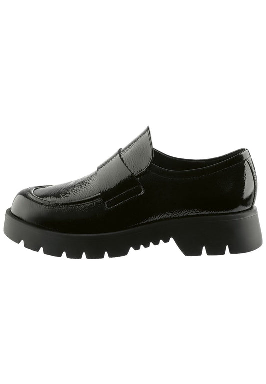 Högl Slipper Leder Schwarz Lack