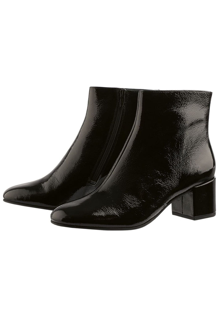 Högl Stiefelette Leder Schwarz Lack