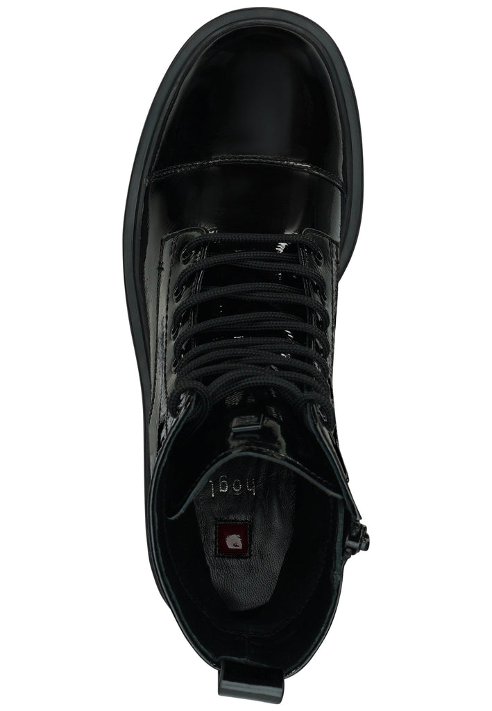 Högl Stiefelette Leder Schwarz Lack Warmfutter