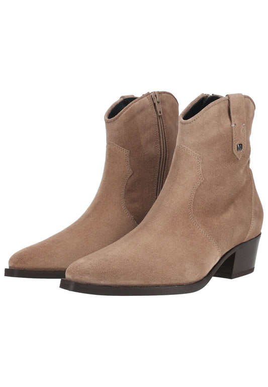 Högl Stiefelette Veloursleder Taupe