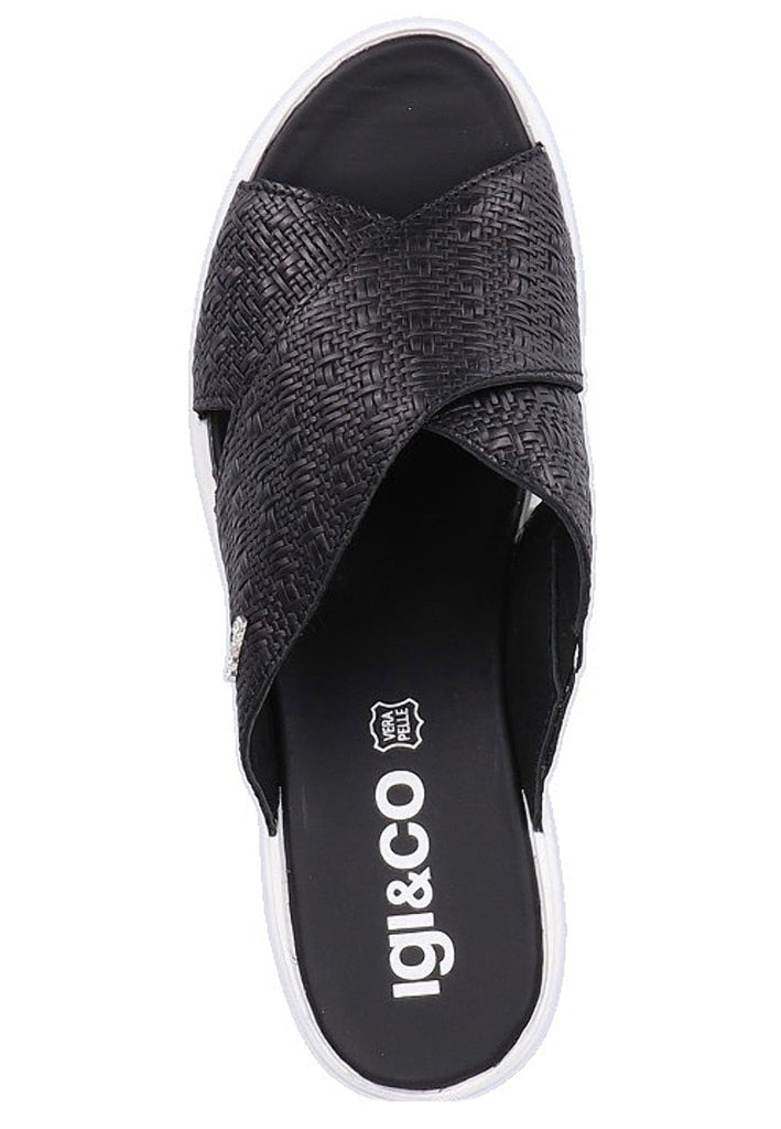 IGI&CO Pantoletten Leder Schwarz
