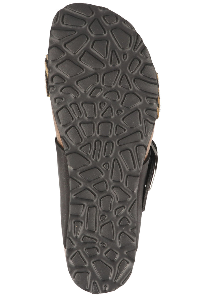 IGI&CO Pantoletten Leder/Textil Schwarz/Braun