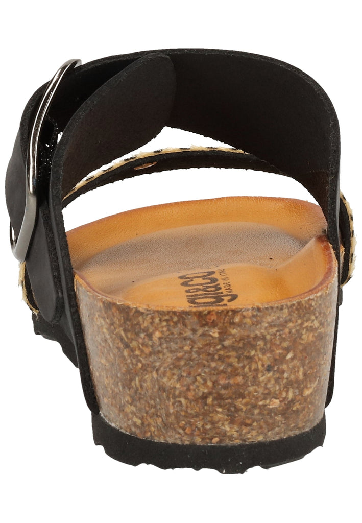 IGI&CO Pantoletten Leder/Textil Schwarz/Braun