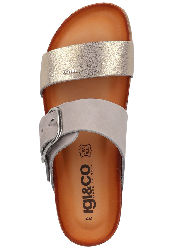 IGI&CO Pantoletten Nubukleder Hellgrau